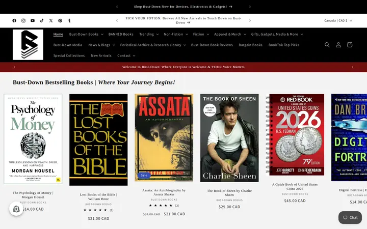 Website of Bust-Down Books
