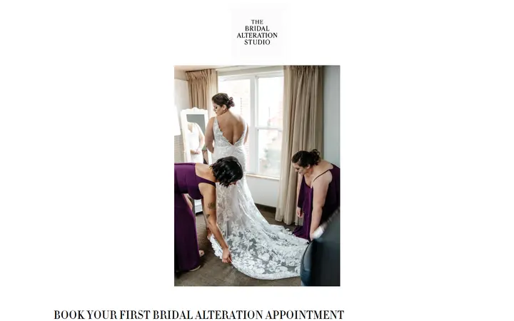 Website of The Bridal Alteration Studio