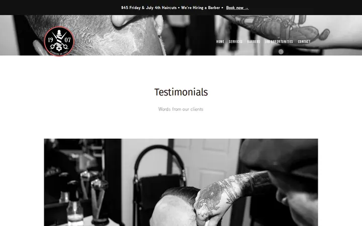 /testimonials — Barbers of 1907