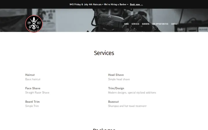 /menu — Barbers of 1907