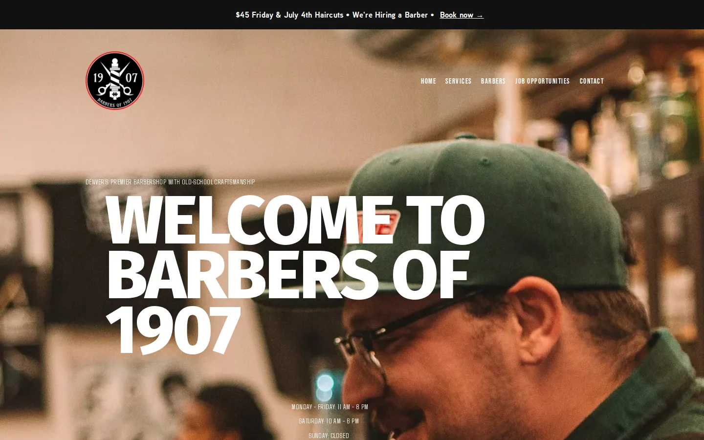 Captured website of Barbers of 1907