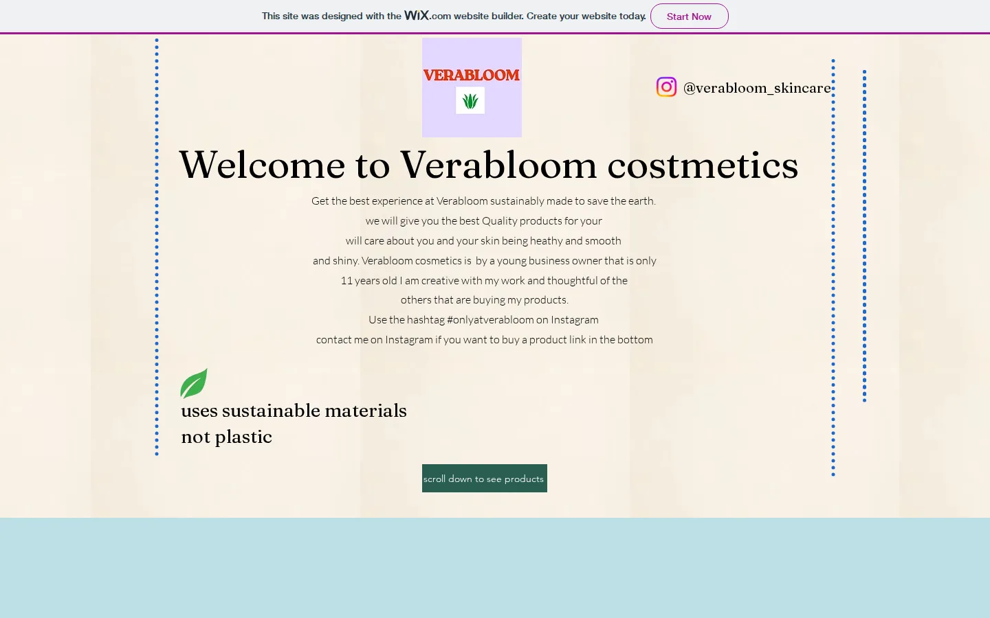 Captured website of Verabloom