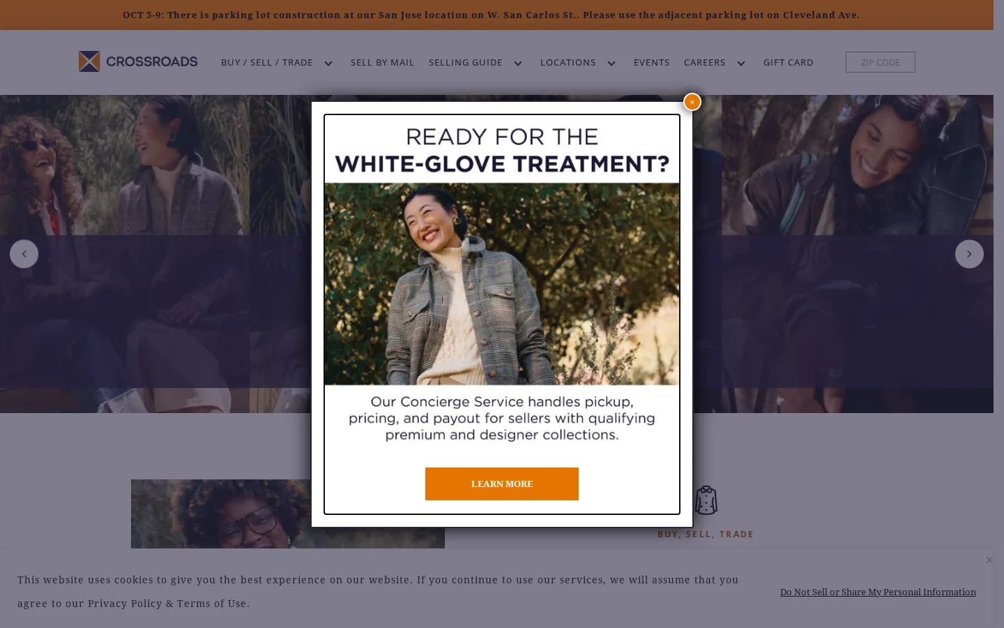 Captured website of Crossroads Trading
