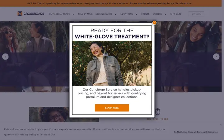 Website of Crossroads Trading