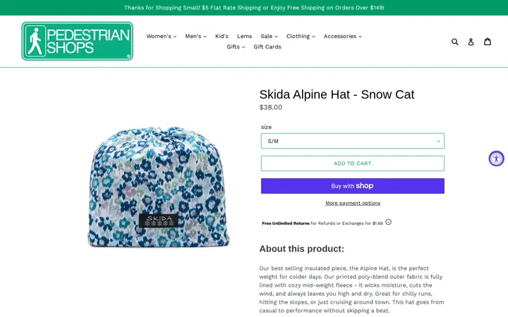 /collections/winter-accessories-hats-gloves/products/skida-alpine-hat-snow-cat — Pedestrian Shops