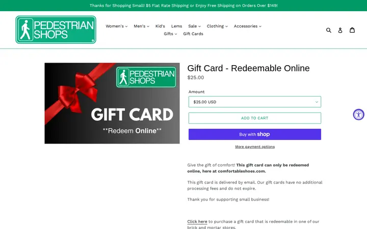 /collections/gift-cards/products/copy-of-gift-card — Pedestrian Shops
