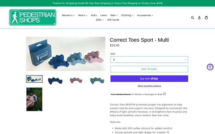 /collections/wellness-accessories/products/correct-toes-sport-multi — Pedestrian Shops