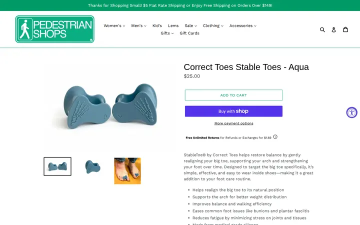/collections/wellness-accessories/products/correct-toes-stabletoe-aqua — Pedestrian Shops