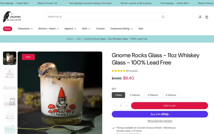 /collections/sale/products/gnome-rocks-glass — Counter Couture Inc.