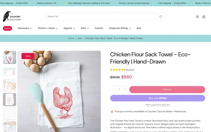 /collections/sale/products/chicken-flour-sack-towel — Counter Couture Inc.