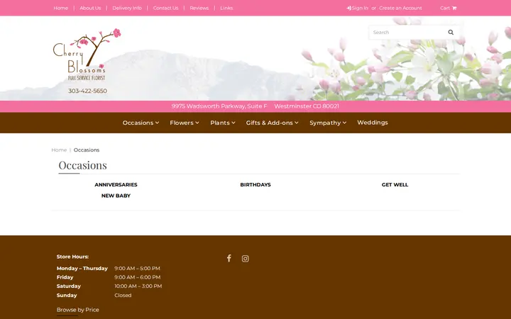 /category-occasions.html — Cherry Blossoms Florist