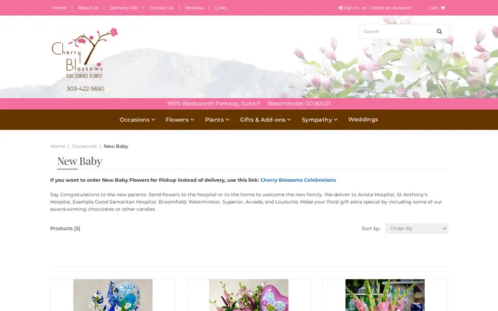 /newbaby.html — Cherry Blossoms Florist