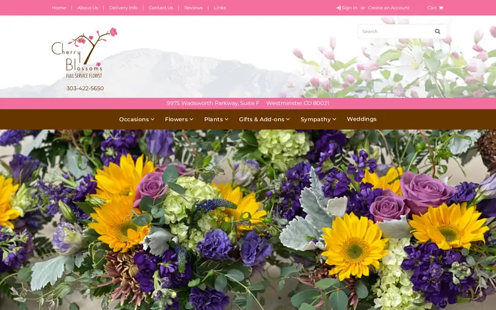 Website of Cherry Blossoms Florist