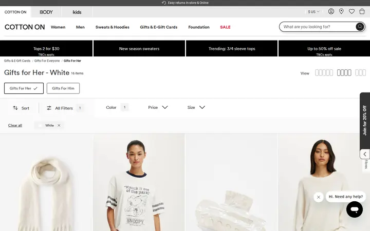 /US/co/co-gifts/gifts-for-everyone/gifts-for-her/white — Cotton On Flatiron Crossing