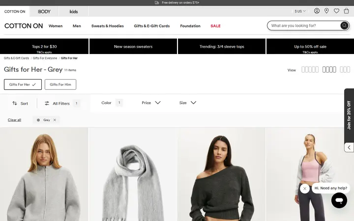 /US/co/co-gifts/gifts-for-everyone/gifts-for-her/grey — Cotton On Flatiron Crossing