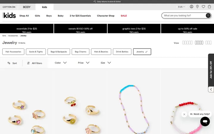 /US/kids/kids-girls-1-8/girls-1-8-accessories/girls-accessories-jewelry — Cotton On Flatiron Crossing