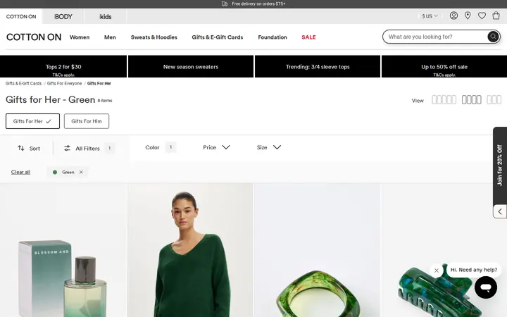 /US/co/co-gifts/gifts-for-everyone/gifts-for-her/green — Cotton On Flatiron Crossing