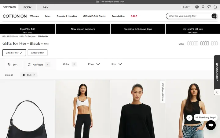 /US/co/co-gifts/gifts-for-everyone/gifts-for-her/black — Cotton On Flatiron Crossing