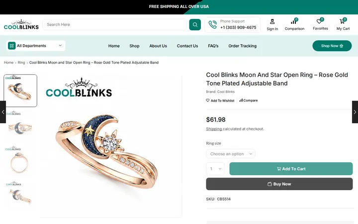 /product/cool-blinks-moon-and-star-open-ring-rose-gold-tone-plated-adjustable-band — Cool Blinks