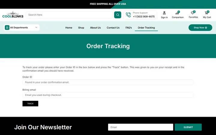 /order-tracking — Cool Blinks