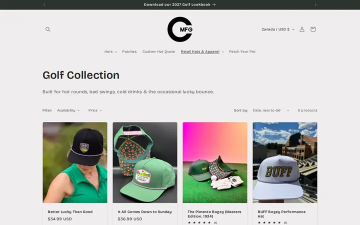 /collections/golf-collection — Crafted MFG • Custom Headwear & Apparel