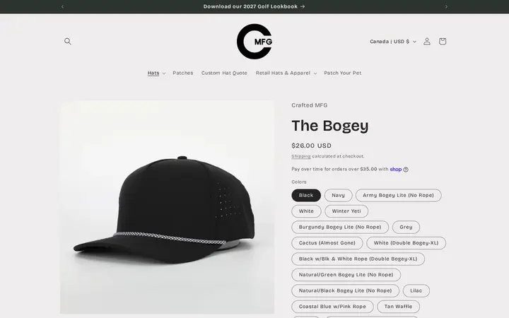 /products/black-5p-rope-performance-hat — Crafted MFG • Custom Headwear & Apparel