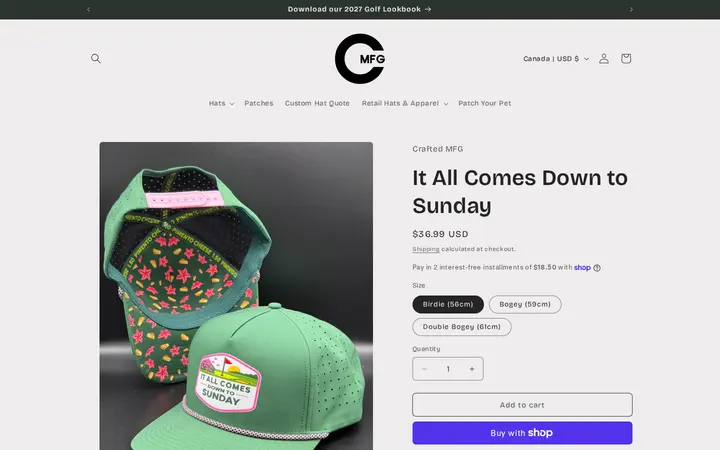 /products/it-all-comes-down-to-sunday — Crafted MFG • Custom Headwear & Apparel