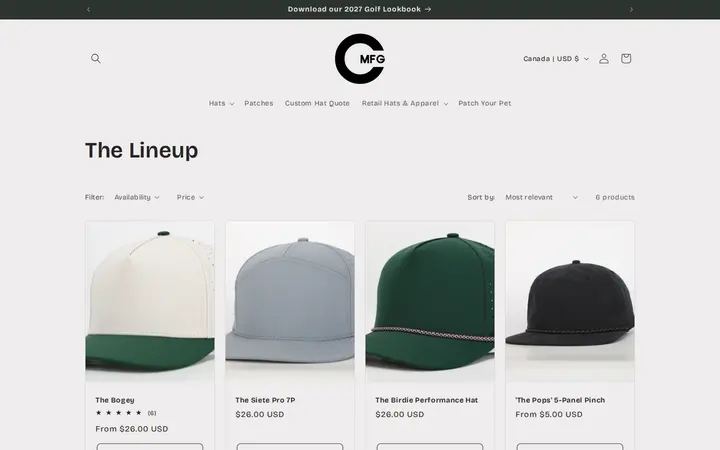 /collections/the-lineup — Crafted MFG • Custom Headwear & Apparel