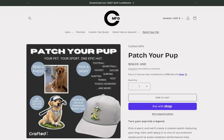 /products/patch-your-pup — Crafted MFG • Custom Headwear & Apparel
