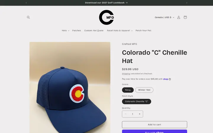 /products/colorado-flag-bogey-performance-hat — Crafted MFG • Custom Headwear & Apparel