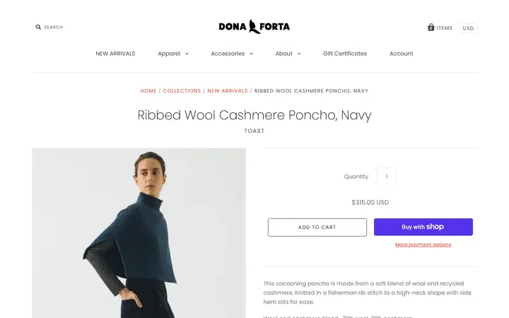/collections/new-arrivals/products/ribbed-wool-cashmere-poncho-navy — Dona Forta