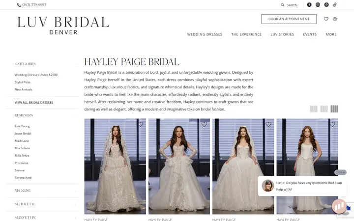 /hayley-paige/bridal — Luv Bridal, Denver