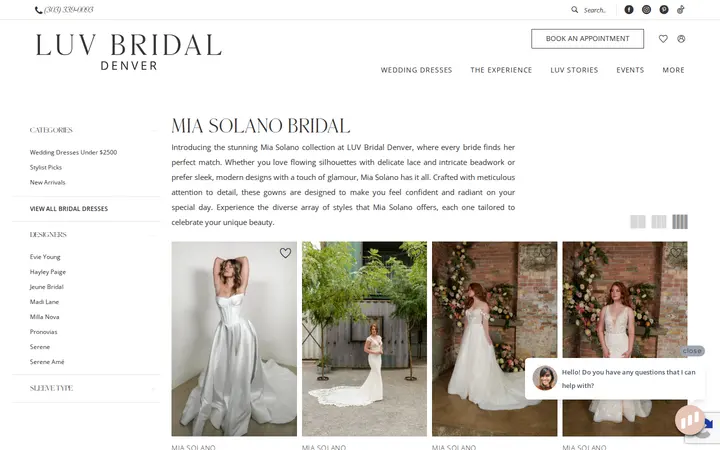 /mia-solano/bridal — Luv Bridal, Denver
