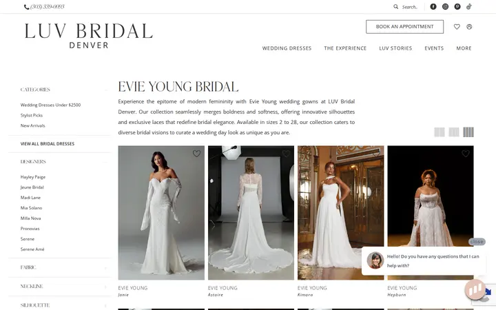 /evie-young/bridal — Luv Bridal, Denver