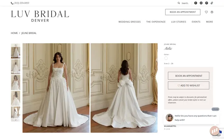 /jeune-bridal/in-store-styles/c3292 — Luv Bridal, Denver