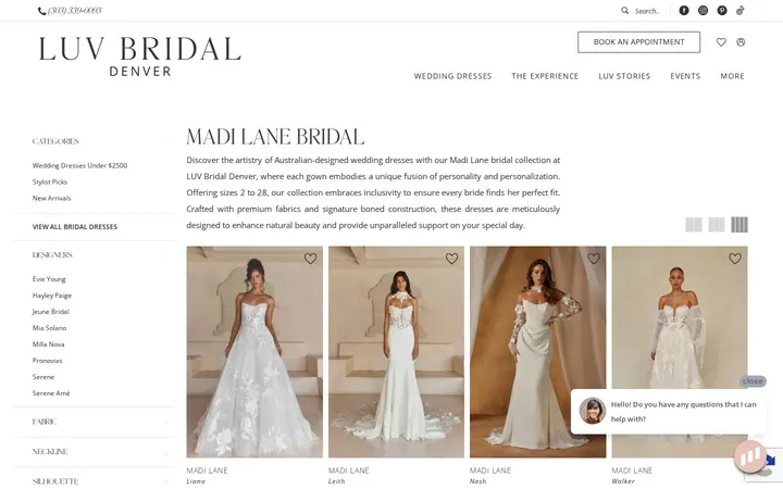 /madi-lane/bridal — Luv Bridal, Denver