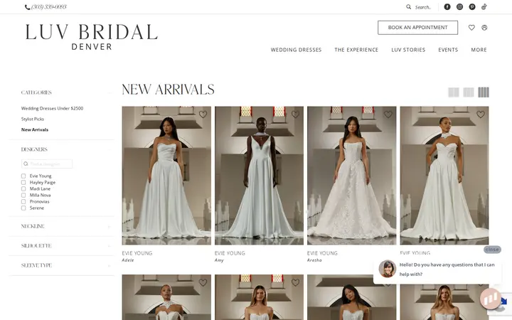 /categories/new-arrivals — Luv Bridal, Denver