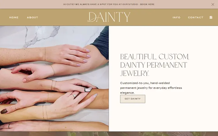 Website of DAINTY PERMANENT JEWELRY (DENVER STUDIO - BY APPT ONLY)