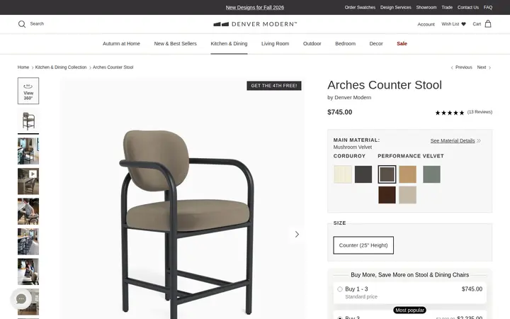 /collections/kitchen-collection/products/arches-counter-stool — Denver Modern Showroom