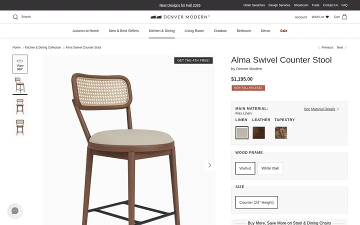 /collections/kitchen-collection/products/alma-swivel-counter-stool — Denver Modern Showroom