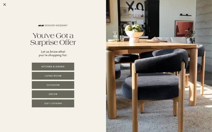 Website of Denver Modern Showroom