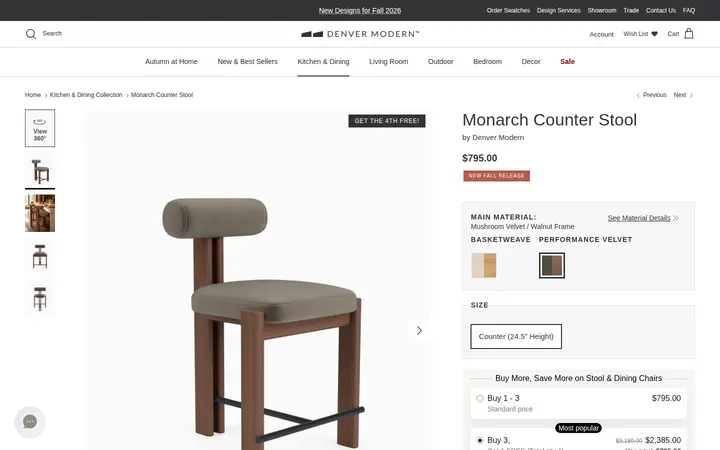 /collections/kitchen-collection/products/monarch-counter-stool — Denver Modern Showroom