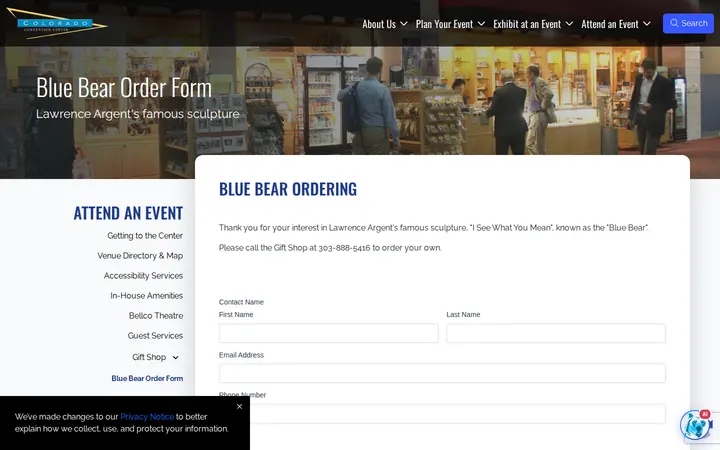 /attend-an-event/gift-shop/blue-bear-order-form — Colorado Convention Center Gift Shop