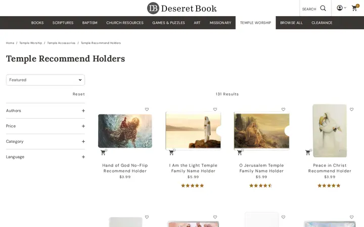 /category/temple-worship_temple-accessories/temple-worship_temple-accessories_temple-recommend-holders — Deseret Book