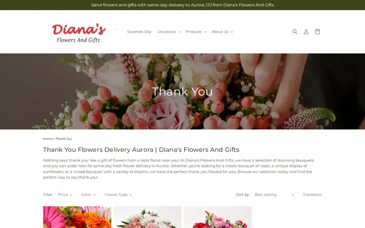/collections/thankyou — Diana's Flowers & Gifts