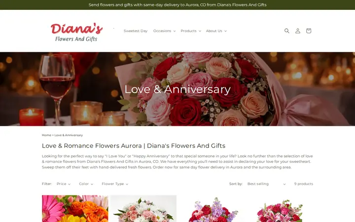/collections/loveanniversary — Diana's Flowers & Gifts