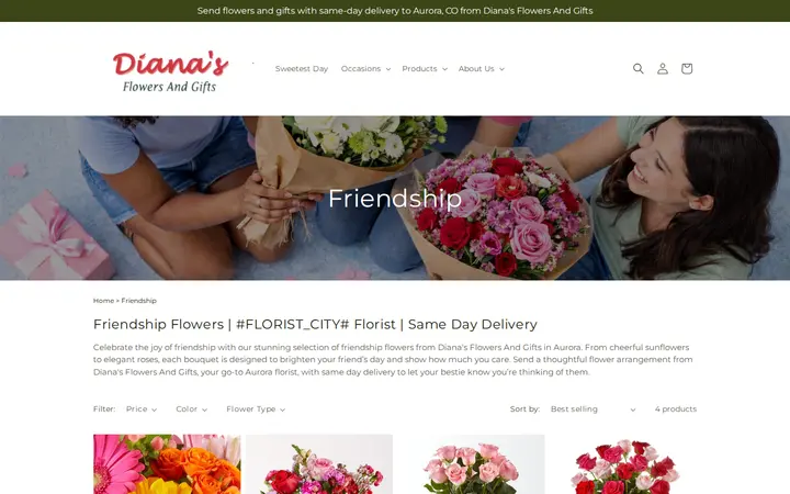 /collections/friendship — Diana's Flowers & Gifts
