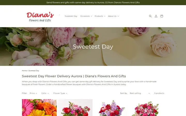 /collections/sweetestday — Diana's Flowers & Gifts