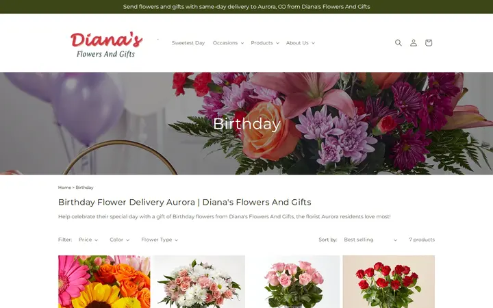 /collections/birthday — Diana's Flowers & Gifts