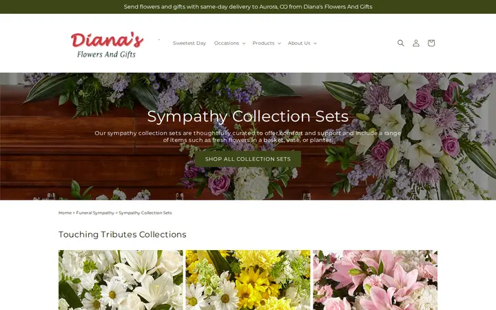 /pages/sympathy-collections — Diana's Flowers & Gifts